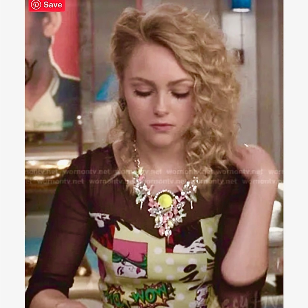 WORN ON TV - COMIC PRINT MESH SLEEVE CROP TOP